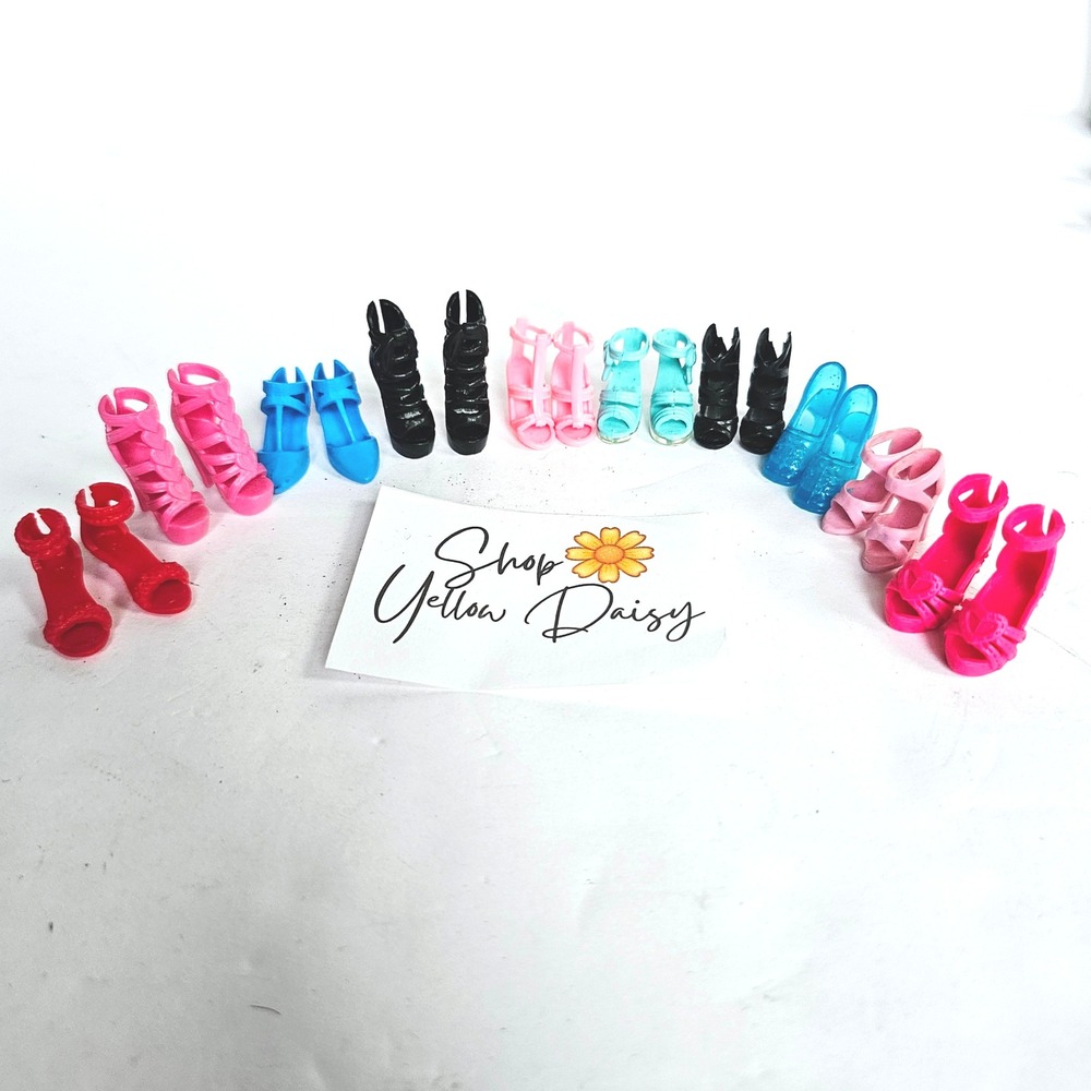 Vintage Mixed Lot 10 Pairs Barbie Doll High Heels Sandals Boots Accessories